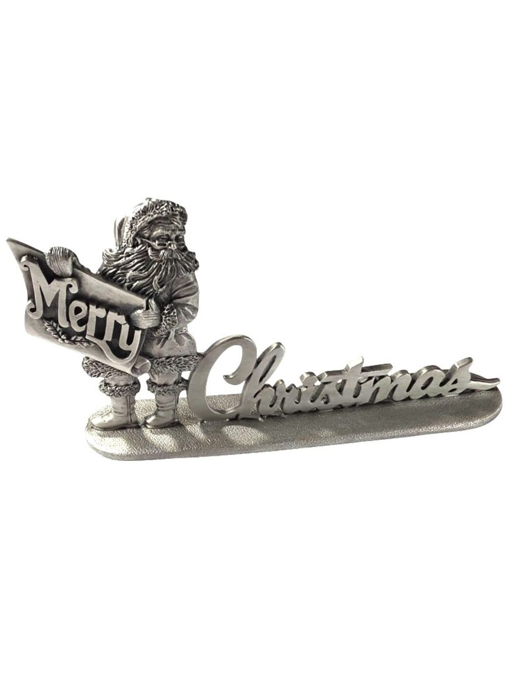 Santa Claus Merry Christmas Pewter Figurine Holiday Decor Old World St. Nick
